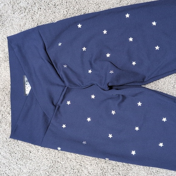 Beach Riot Sport Cara Star Studded Leggings Navy Blue Silver Stud Stars Size Med - Picture 3 of 12